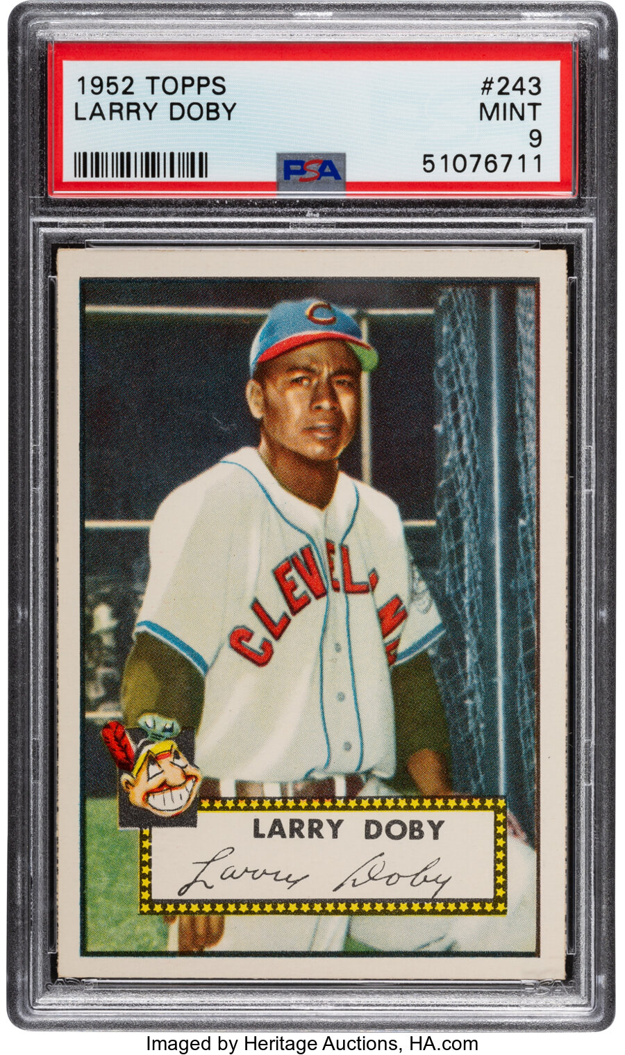 1952 Topps Larry Doby #243 PSA Mint 9 - Pop Seven, None Higher