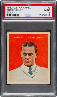 1932 U.S. Caramel Bobby Jones #3 PSA Mint 9 - Pop Three, None Higher