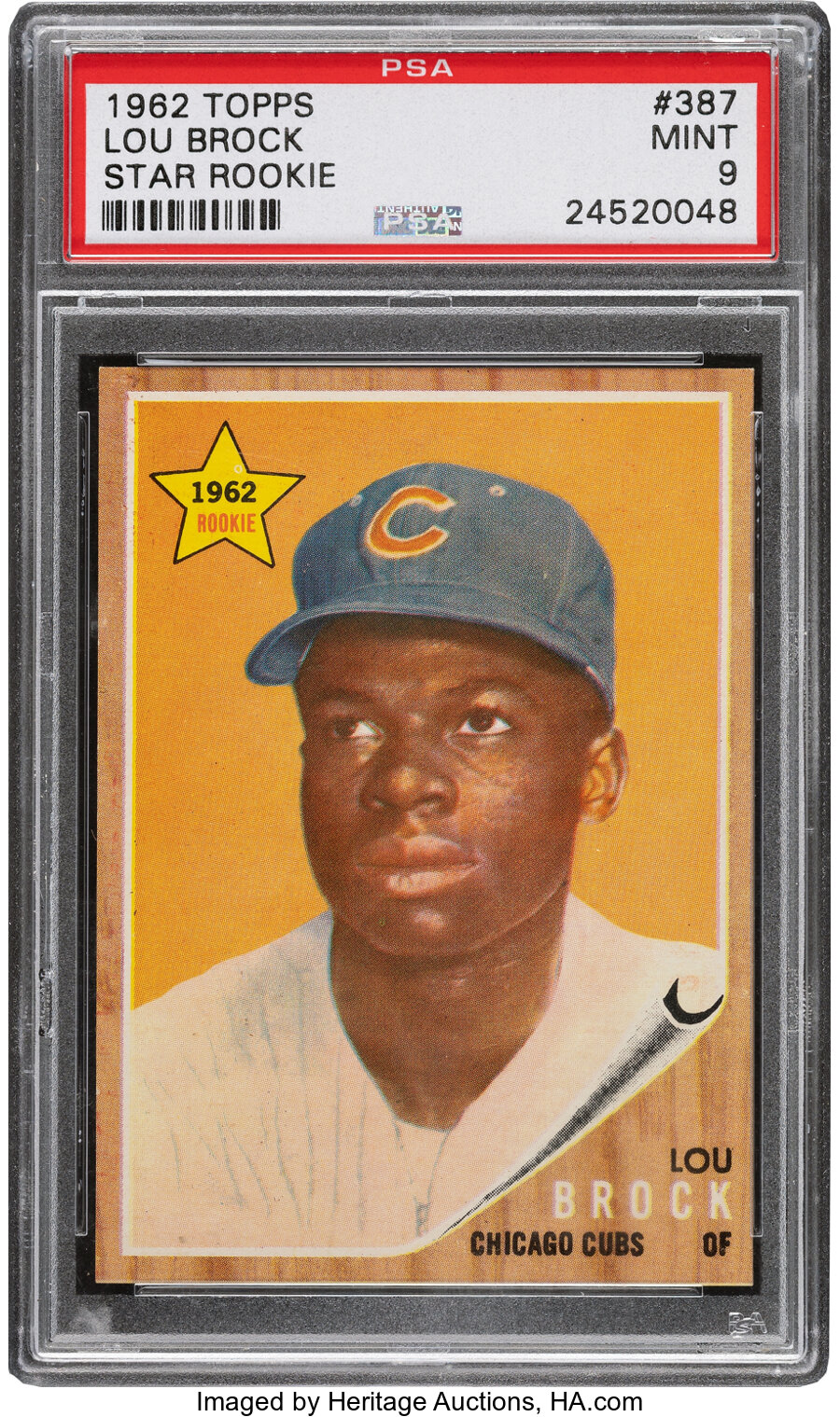 1962 Topps Lou Brock #387 PSA Mint 9 - Only Two Higher