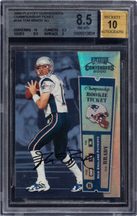 2000 Playoff Contenders Championship Ticket Tom Brady Rookie #144 (34/100) BGS NM-MT+ 8.5 Auto 10