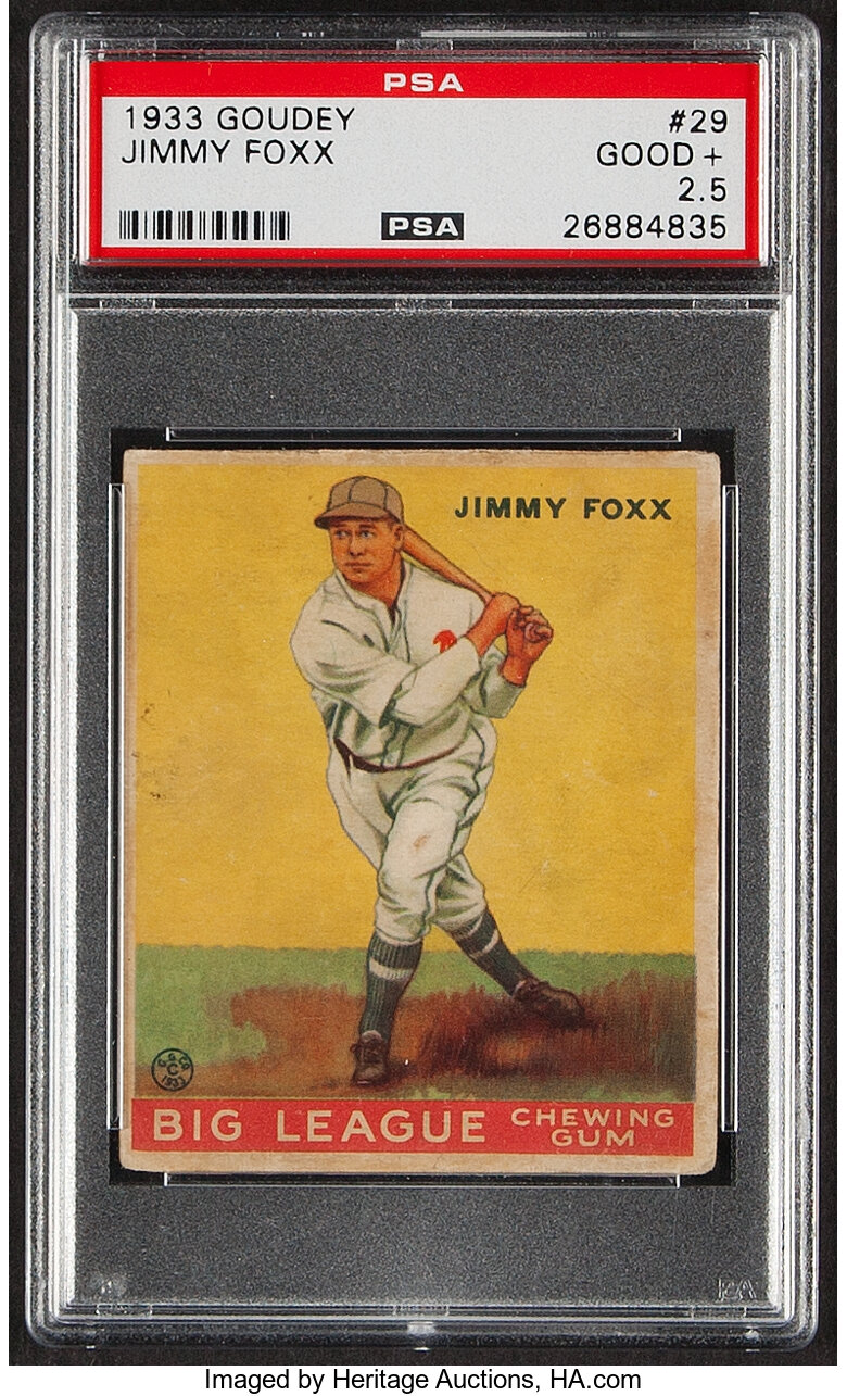 1933 Goudey Jimmy Foxx #29 PSA Good+ 2.5