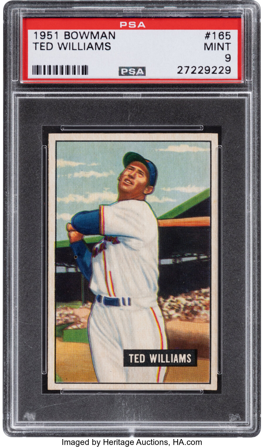 1951 Bowman Ted Williams #165 PSA Mint 9 - None Higher