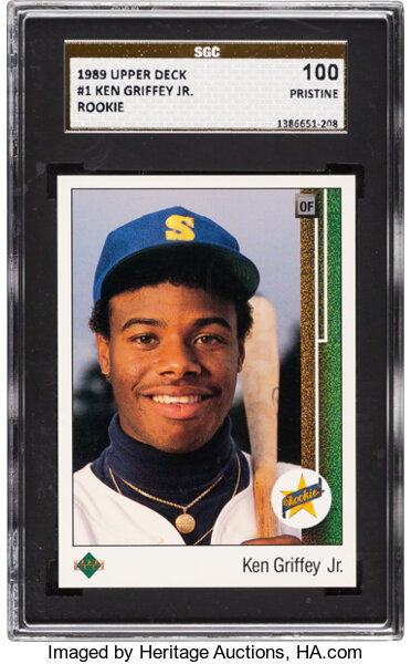 Baseball Cards:Singles (1970-Now), 1989 Upper Deck Ken Griffey Jr. (Star Rookie) #1 SGC 100 Pristine,
Population One of Nine!...