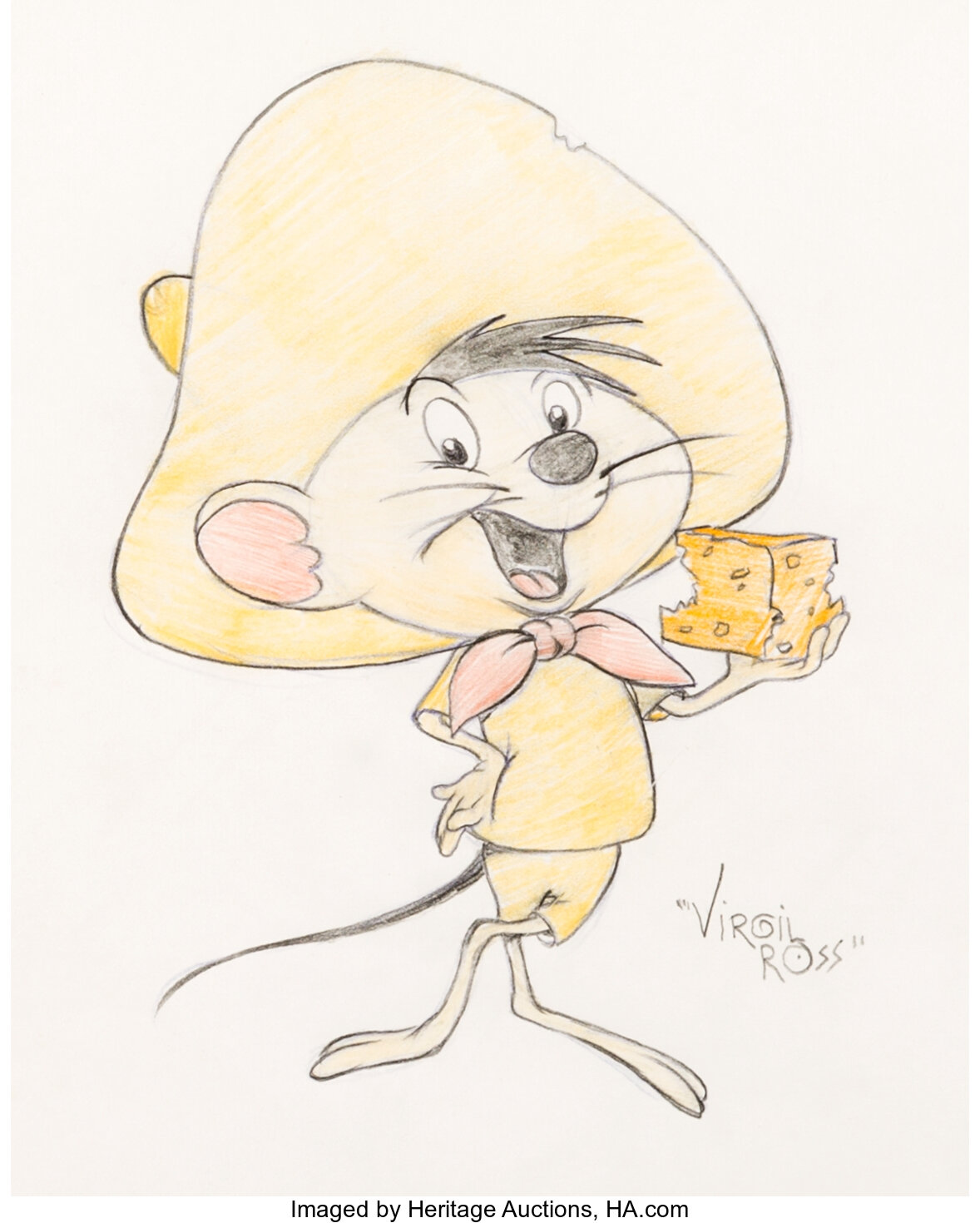 Virgil Ross - Speedy Gonzales Illustration (Warner Brothers, c., Lot  #15973