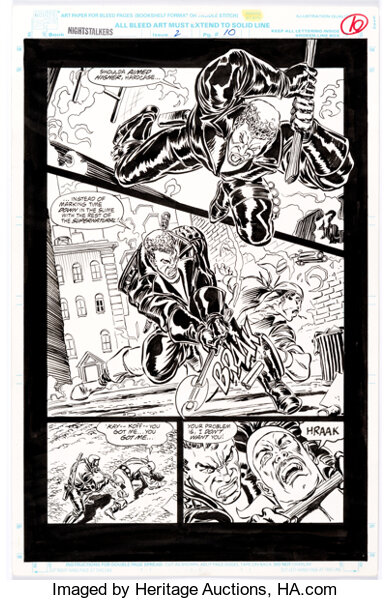 Original Comic Art:Story Page, Ron Garney and Tom Palmer Nightstalkers #2 Story Page 10 Original Art (Marvel, 1992).