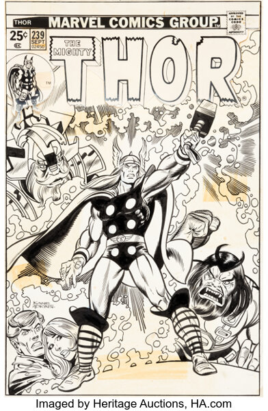 Original Comic Art:Covers, Gil Kane and Dan Adkins Thor