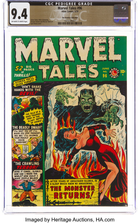 Marvel Tales #96 The Promise Collection Pedigree (Atlas, 1950) CGC NM 9.4 Off-white to white pages....