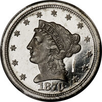1870 $2.50 Quarter Eagle, Judd-1027, Pollock-1162, R.8, PR64 Cameo PCGS....(PCGS# 535201)