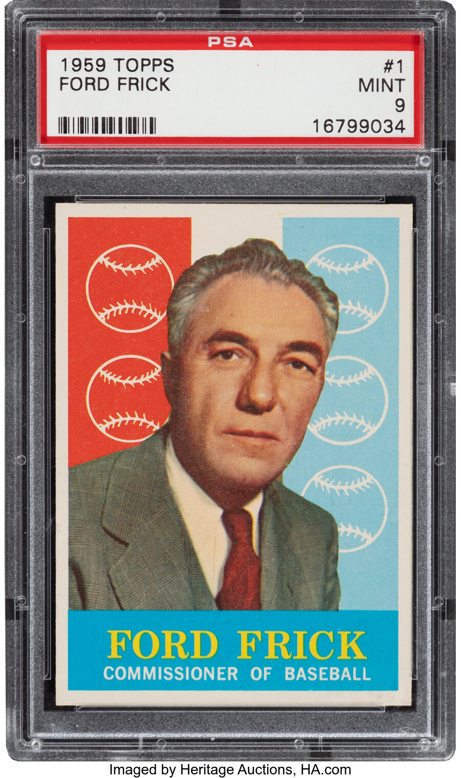 1959 Topps Ford Frick #1 PSA Mint 9 - None Higher!