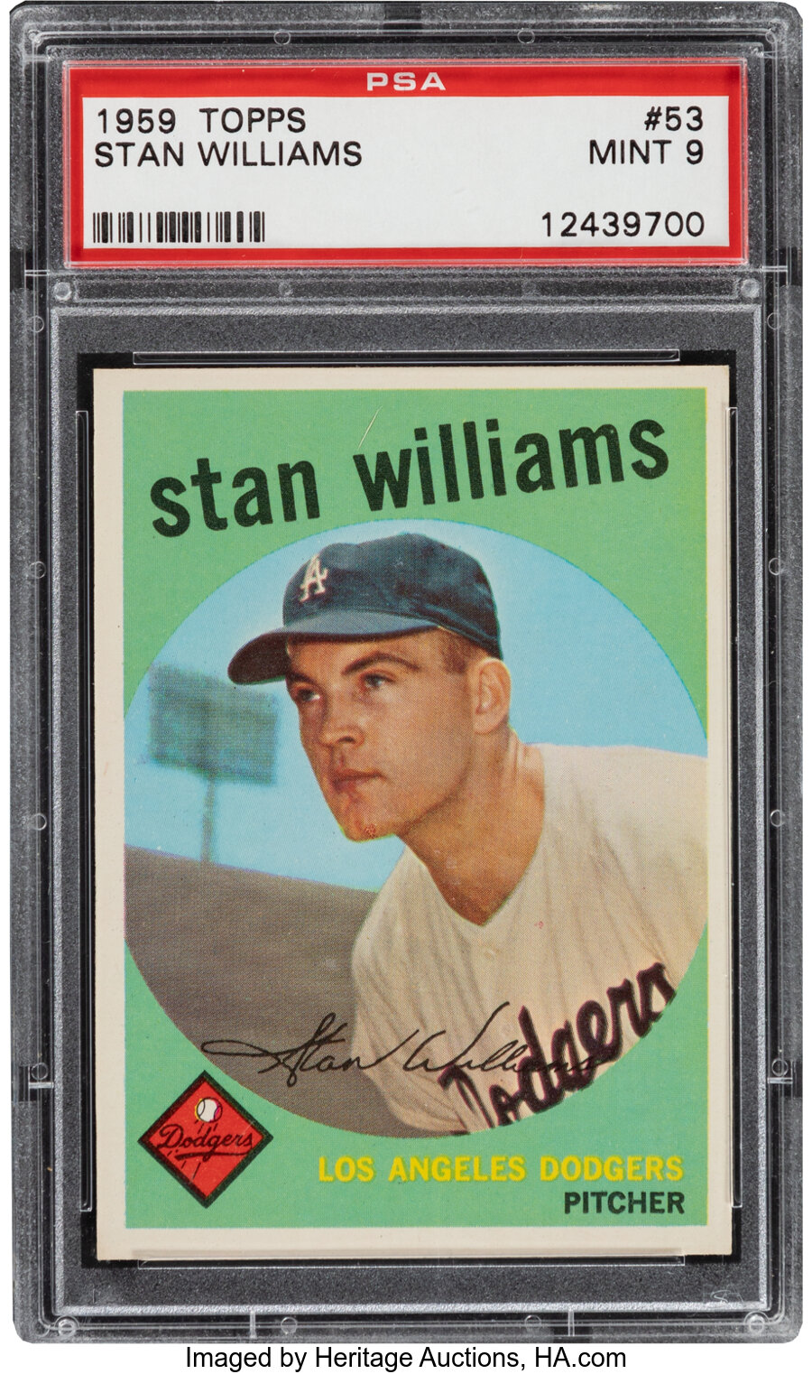 1959 Topps Stan Williams #53 PSA Mint 9 - None Higher!