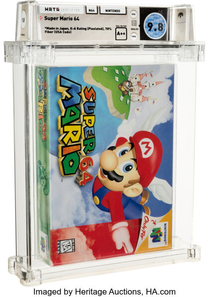 Video Games:Nintendo, Super Mario 64 - Wata 9.8 A++ Sealed, N64 Nintendo 1996 USA....