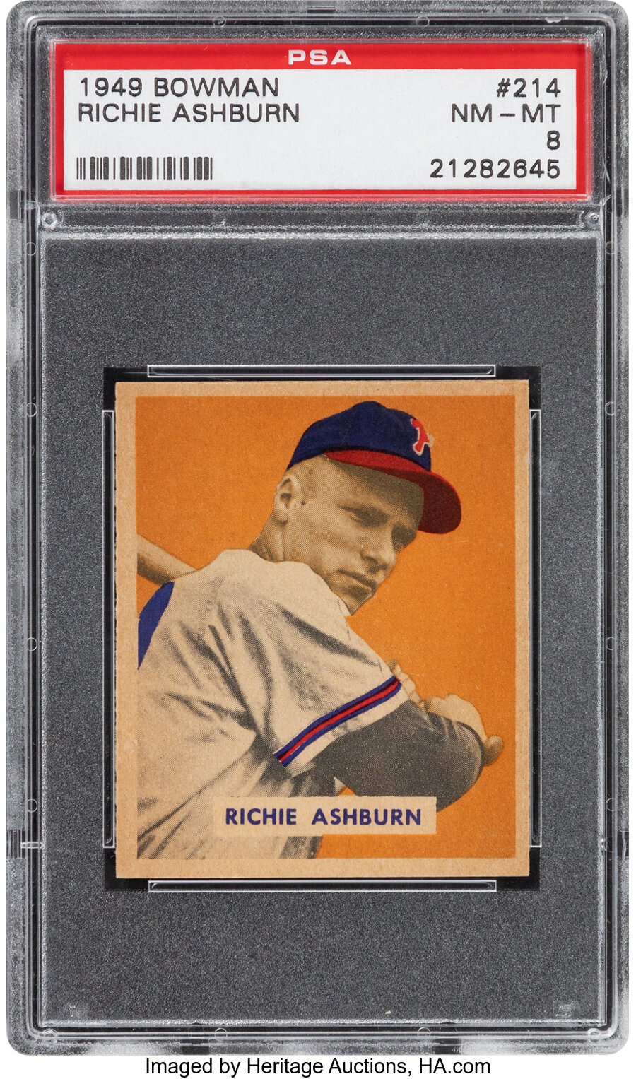 1949 Bowman Richie Ashburn #214 PSA NM-MT 8 - Only Three Higher