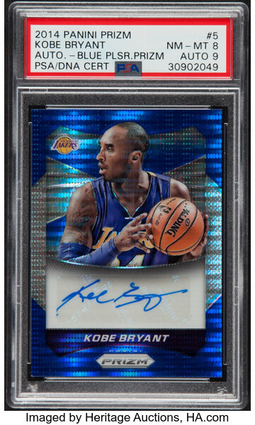 2014 Panini Prizm Kobe Bryant (Blue Pulsar Prizm Autograph) #5 PSA