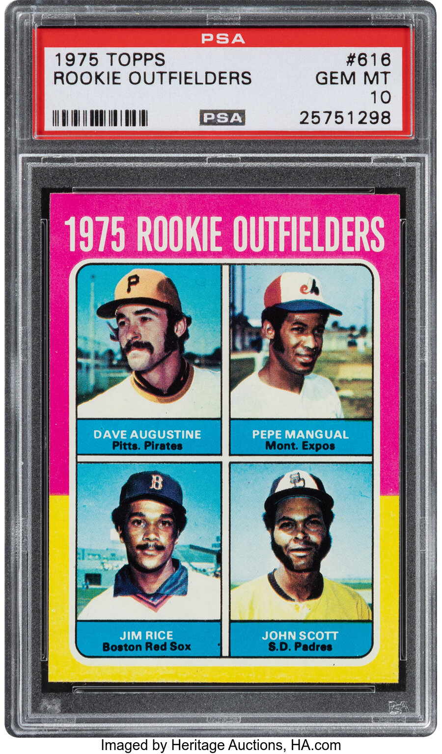 1975 Topps Jim Rice - Rookie Outfielders #616 PSA Gem Mint 10