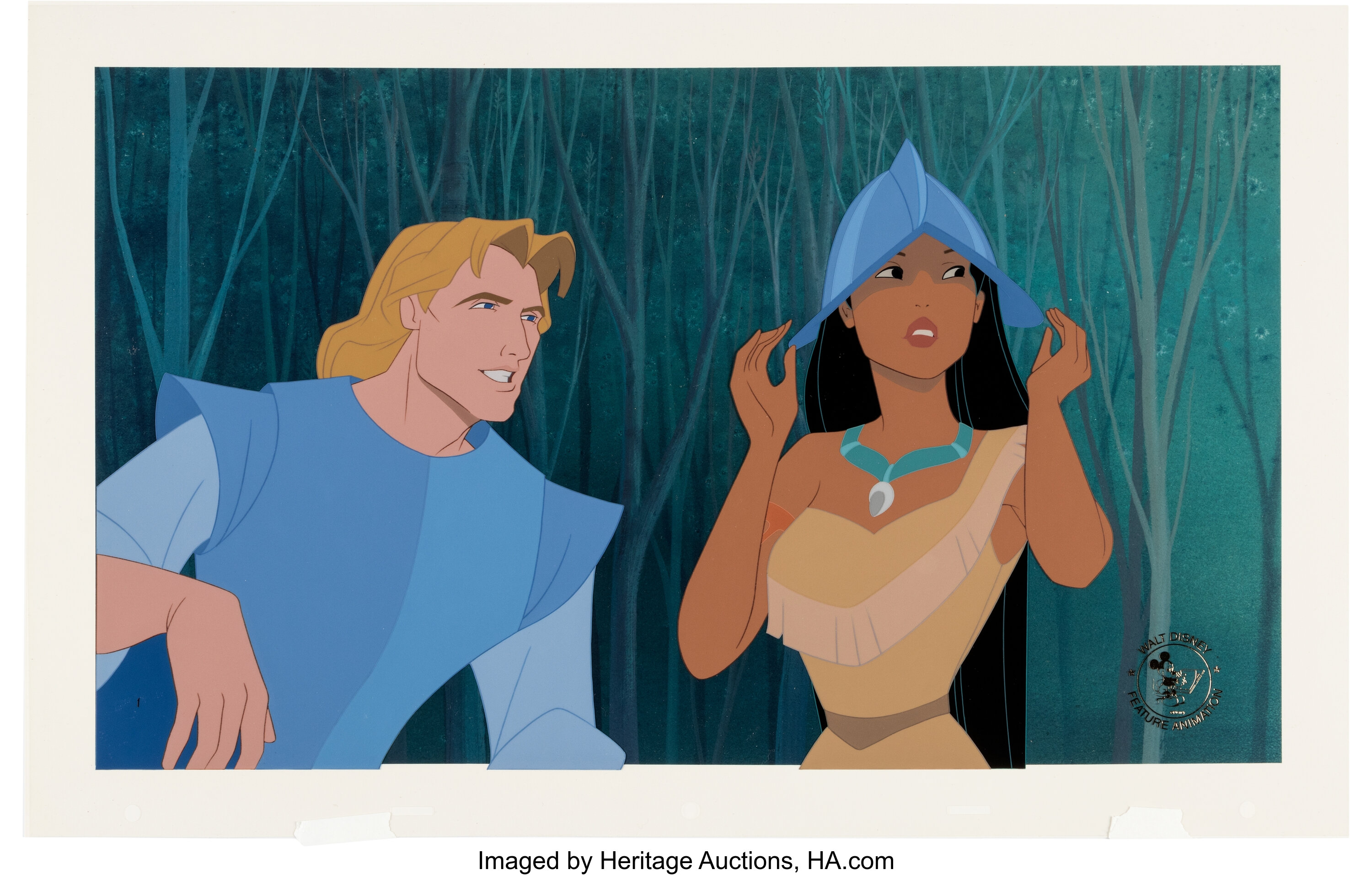 Pocahontas John Smith and Pocahontas Employee Cel (Walt Disney,, Lot  #18183