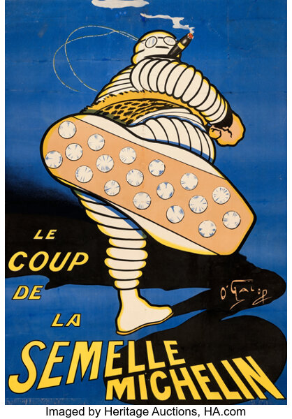 Movie Posters:Advertising, Le Coup de la Semelle Michelin (Michelin, 1900s). Fine/Very Fine on
Linen. French Advertising Poster (41" X 59") Mari...