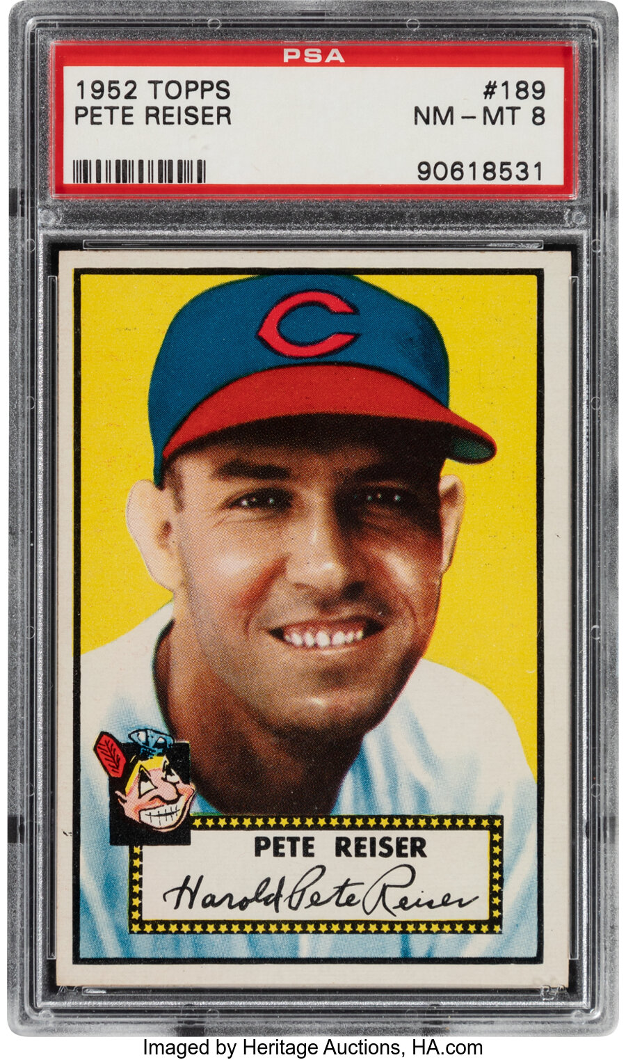 1952 Topps Pete Reiser #189 PSA NM-MT 8 - Only Two Higher