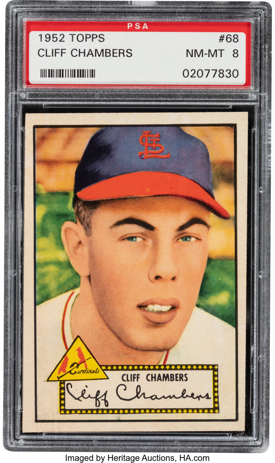 1952 Topps Cliff Chambers (Red Back) #68 PSA NM-MT 8 - None Higher!