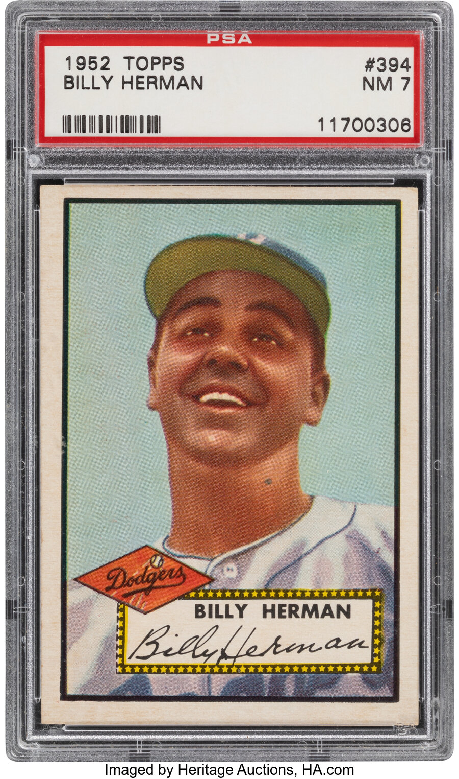 1952 Topps Billy Herman #394 PSA NM 7