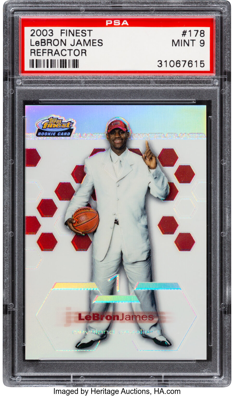 2002 Finest LeBron James (Refractor) #178 PSA Mint 9 - #'d 147/250