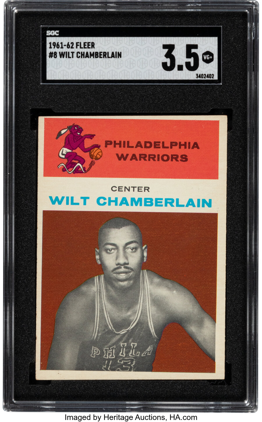 1961 Fleer Wilt Chamberlain #8 SGC VG+ 3.5