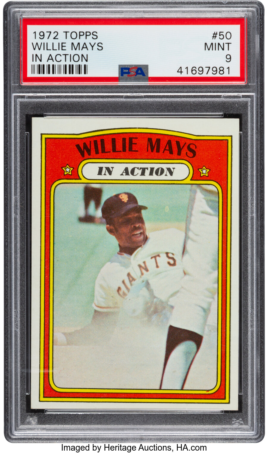 1972 Topps Willie Mays (In Action) #50 PSA Mint 9