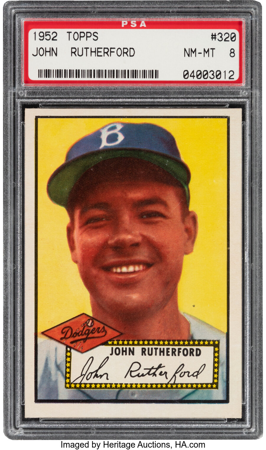 1952 Topps John Rutherford #320 PSA NM-MT 8 - None Higher!