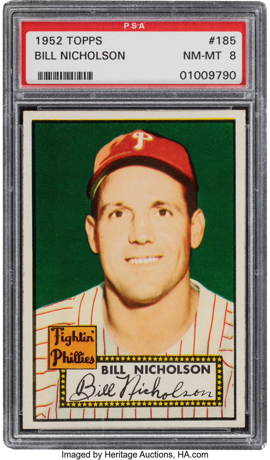 1952 Topps Bill Nicholson #185 PSA NM-MT 8