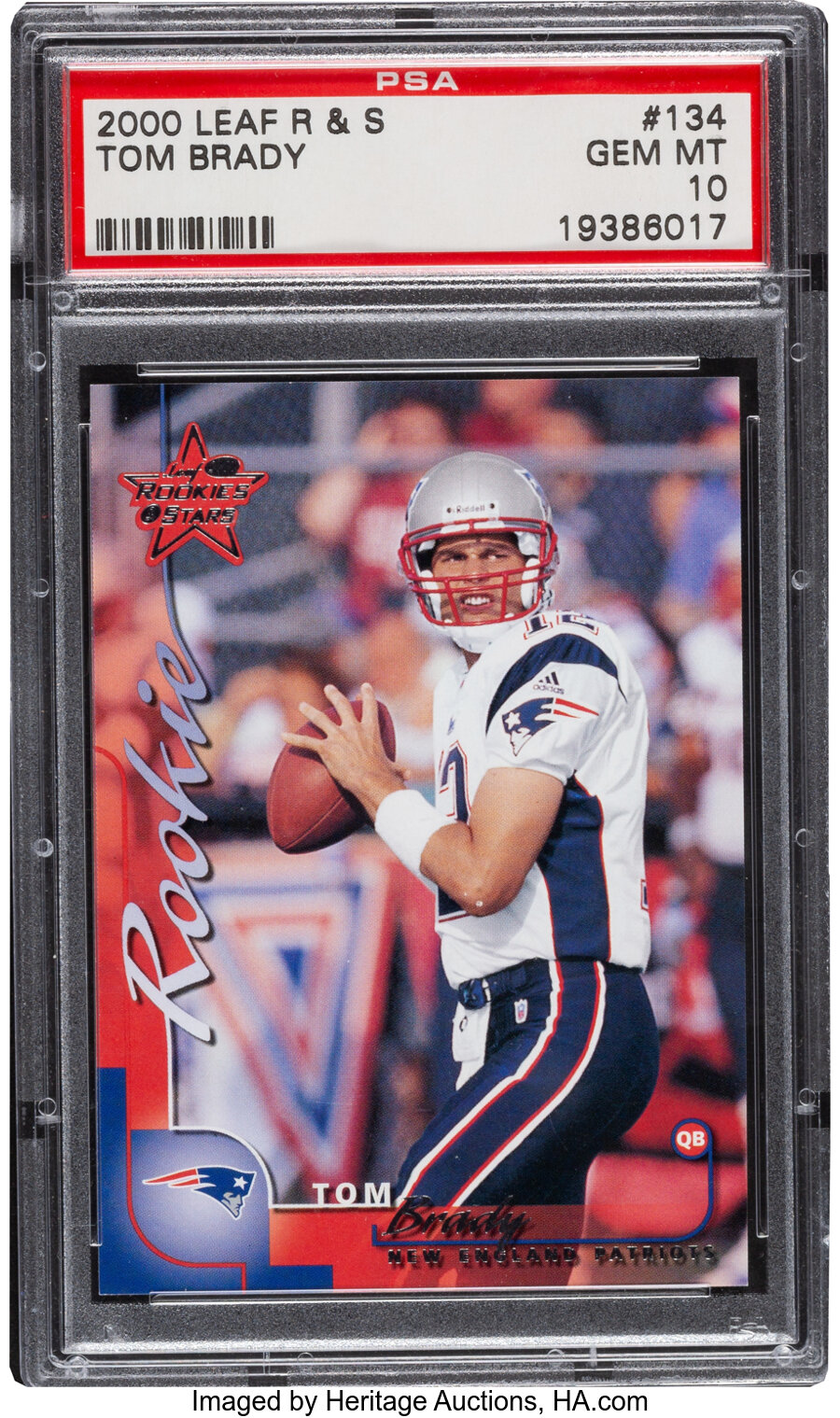 2000 Leaf Rookies & Stars Tom Brady #134 PSA Gem Mint 10 - #'d 312/1000