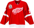 Hockey Collectibles:Uniforms, 2002 Brett Hull Stanley Cup Playoffs Game Worn Detroit Red Wings
Jersey--Photo Matched!...