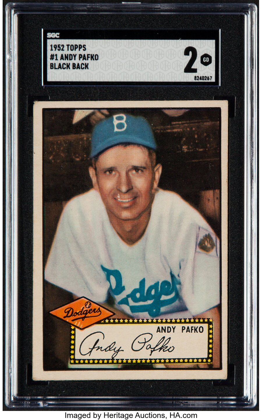 1952 Topps Andy Pafko (Black Back) #1 SGC Good 2