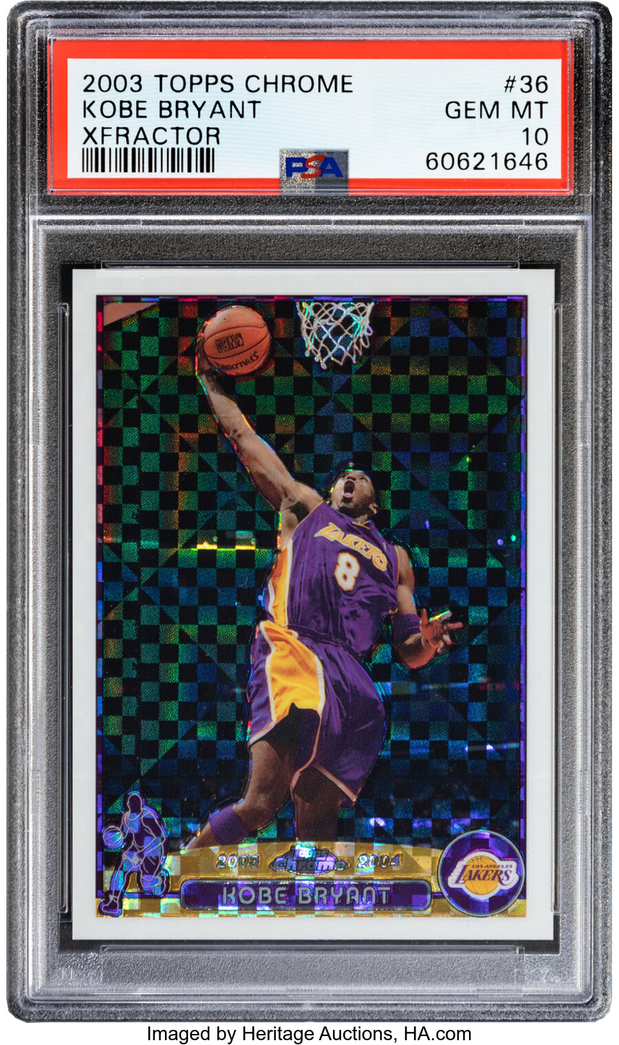 2003 Topps Chrome Kobe Bryant (Xfractor) #36 PSA Gem Mint 10- #'d 57/220