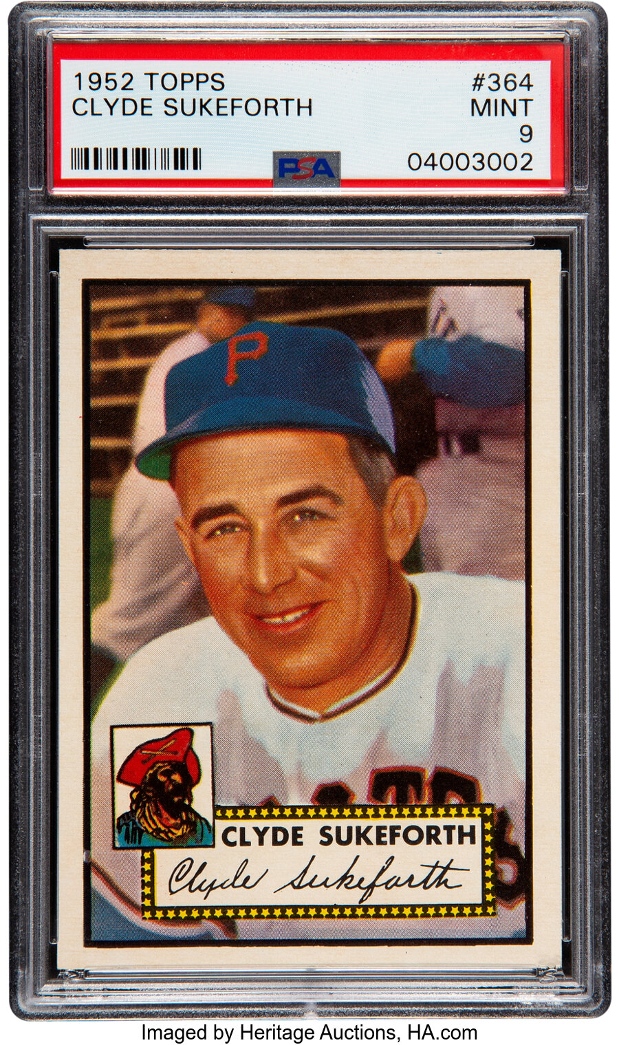 1952 Topps Clyde Sukeforth #364 PSA Mint 9 - Only One Higher