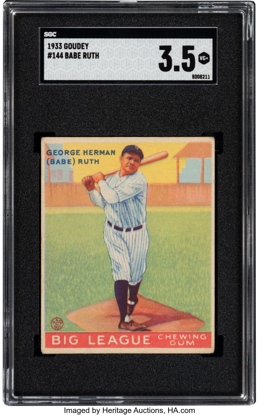1933 Goudey Babe Ruth #144 SGC VG+ 3.5