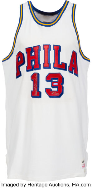 Wilt Chamberlain 13 Philadelphia Warriors White Basketball Jersey 4