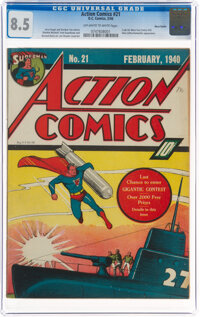 Action Comics #21 Nova Scotia Pedigree (DC, 1940) CGC VF+ 8.5 Off-white to white pages