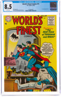 Golden Age (1938-1955):Superhero, World's Finest Comics #75 (DC, 1955) CGC VF+ 8.5 White pages....