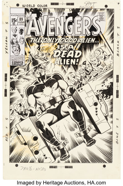 Original Comic Art:Covers, Sal Buscema Avengers #89 ...