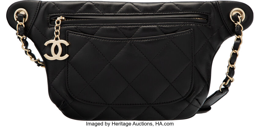 Chanel Black Quilted Calfskin Leather Bi Classic Belt Bag with, Lot #58045