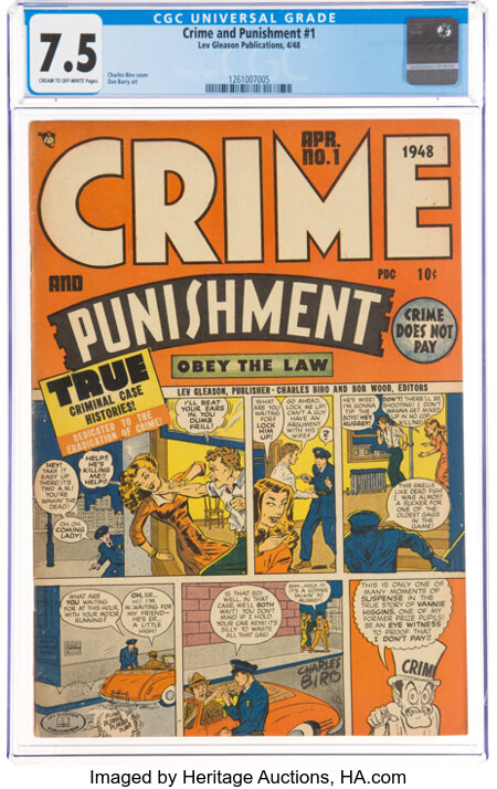 Crime and Punishment #1 (Lev Gleason, 1948) CGC VF- 7.5 Cream to off-white pages....