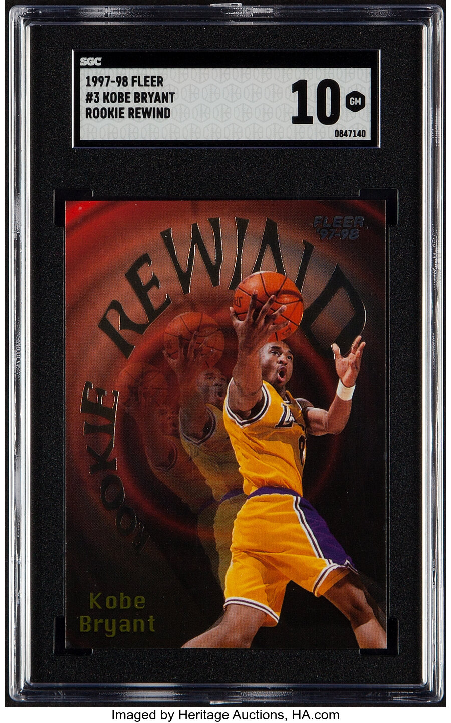 1997 Fleer Rookie Rewind Kobe Bryant #3 SGC Gem Mint 10