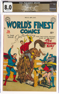 World's Finest Comics #42 The Promise Collection Pedigree (DC, 1949) CGC VF 8.0 White pages