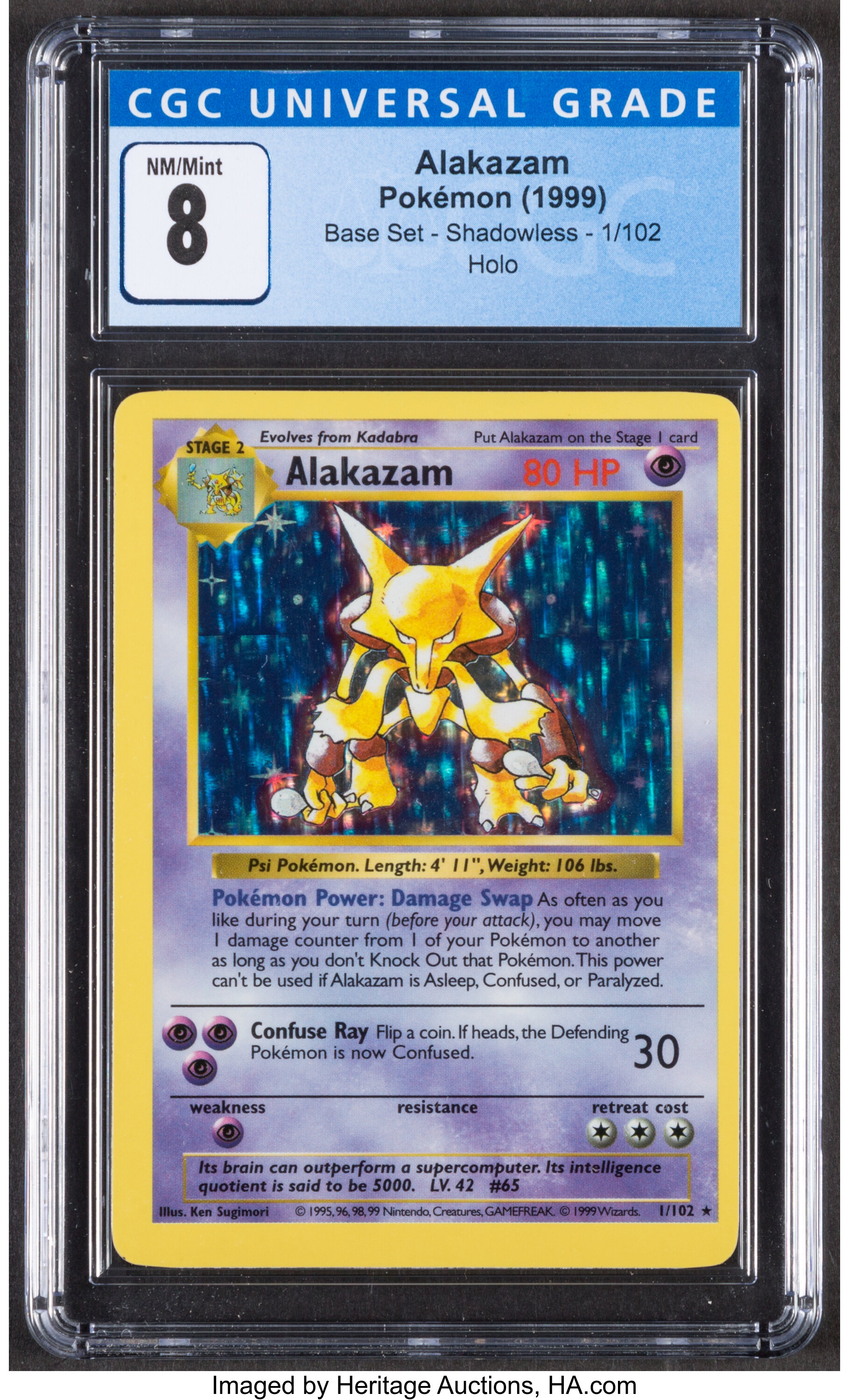 Pokémon Alakazam #1 Shadowless Base Set Trading Card (Wizards of, Lot  #67125