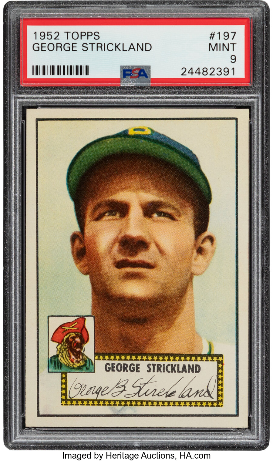 1952 Topps George Strickland #197 PSA Mint 9 - None Higher