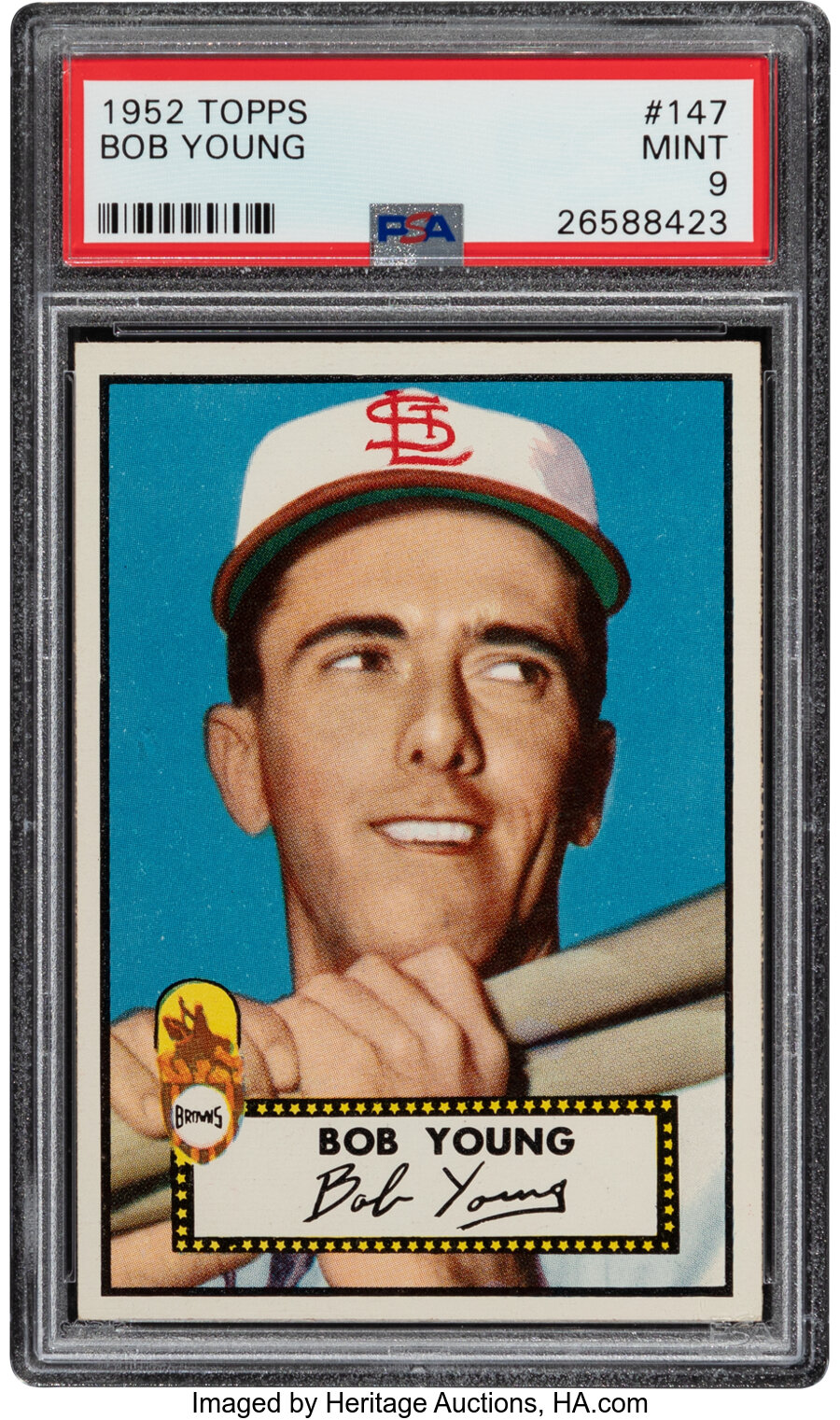 1952 Topps Bob Young #147 PSA Mint 9 - None Higher