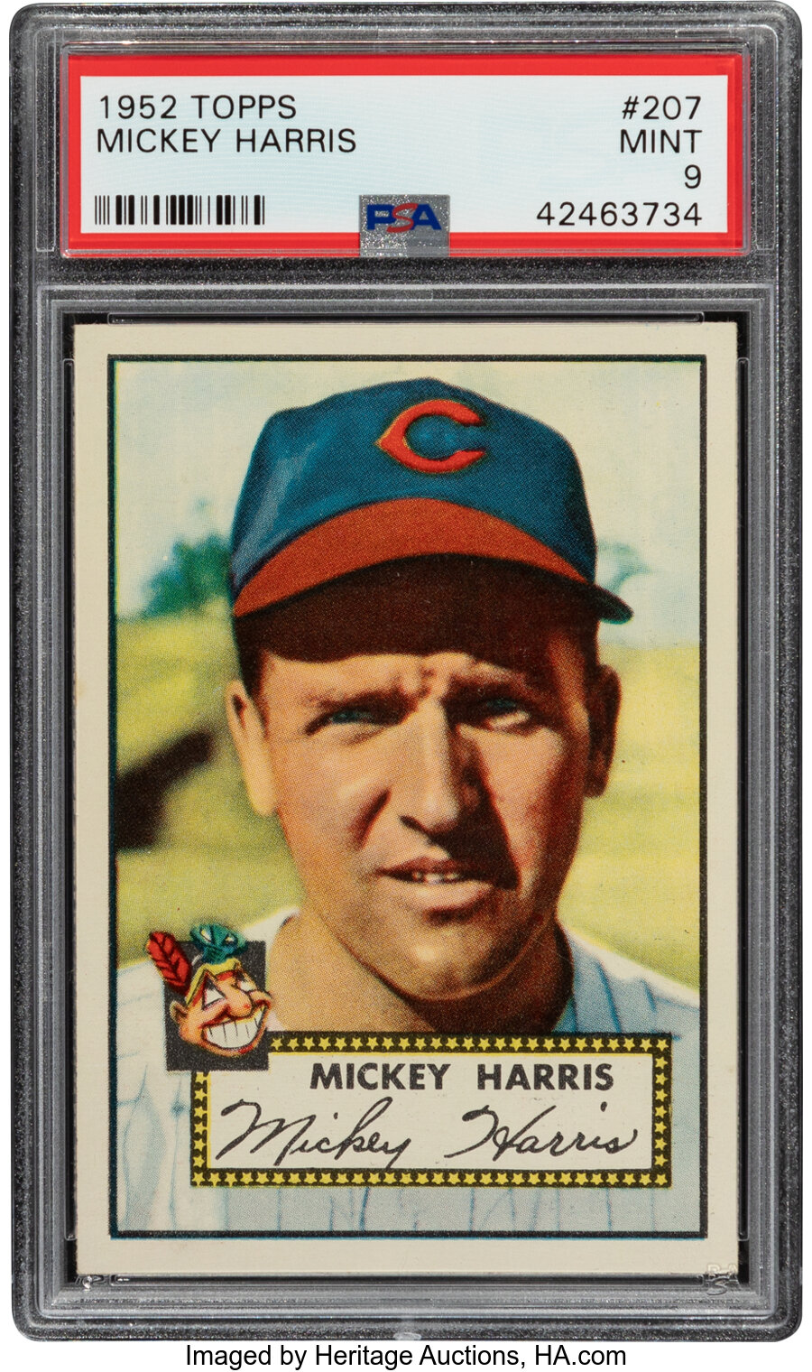 1952 Topps Mickey Harris #207 PSA Mint 9 - None Higher