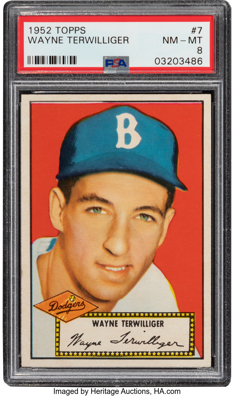 1952 Topps Wayne Terwilliger #7 PSA NM-MT 8 - Only One Higher!
