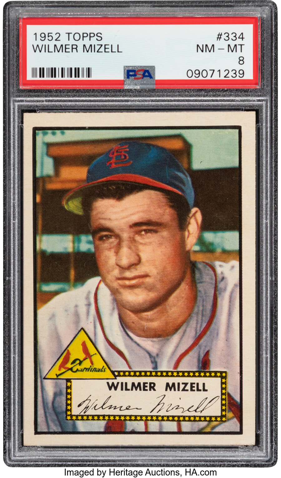 1952 Topps Wilmer Mizell #334 PSA NM-MT 8