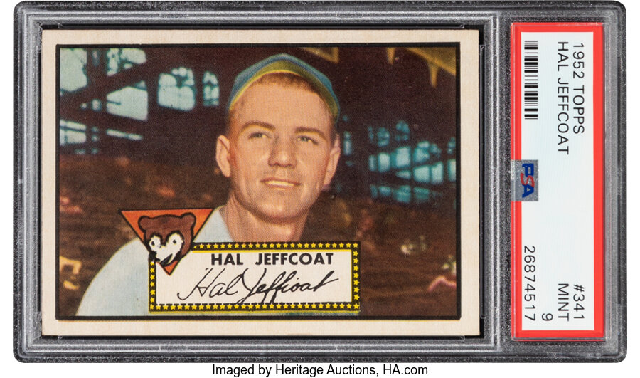 1952 Topps Hal Jeffcoat #341 PSA Mint 9 - Pop Four, None Higher