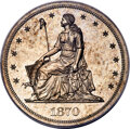 1870 $1 Standard Silver Dollar, Judd-996, Pollock-1127, High R.7 -- Double Struck Reverse -- PR63 PCGS....(PCGS# 61243)